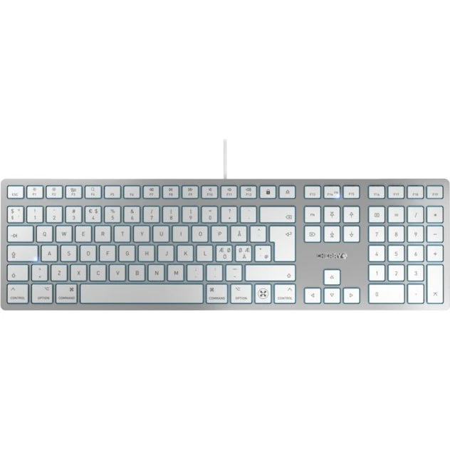 Cherry KC 6000 Slim Tastatur til Mac, USB, Nordisk, Sølv