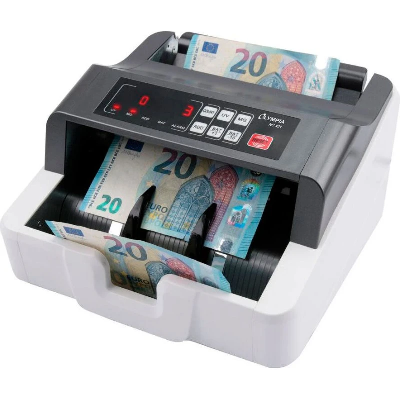 Olympia NC451 Seddeltæller 1.000 sedler/min med UV-kontrol