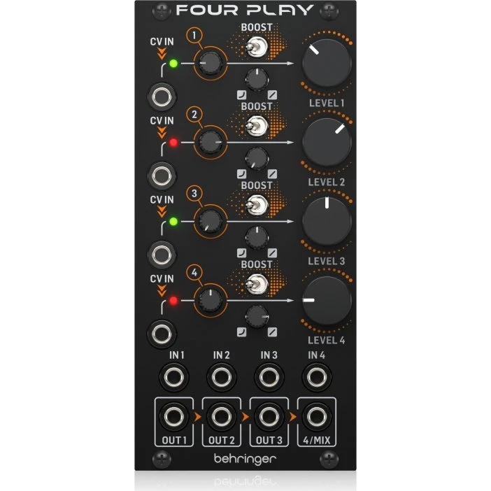Behringer Four Play VCA-modul, 12 HP, ultra-lav støj