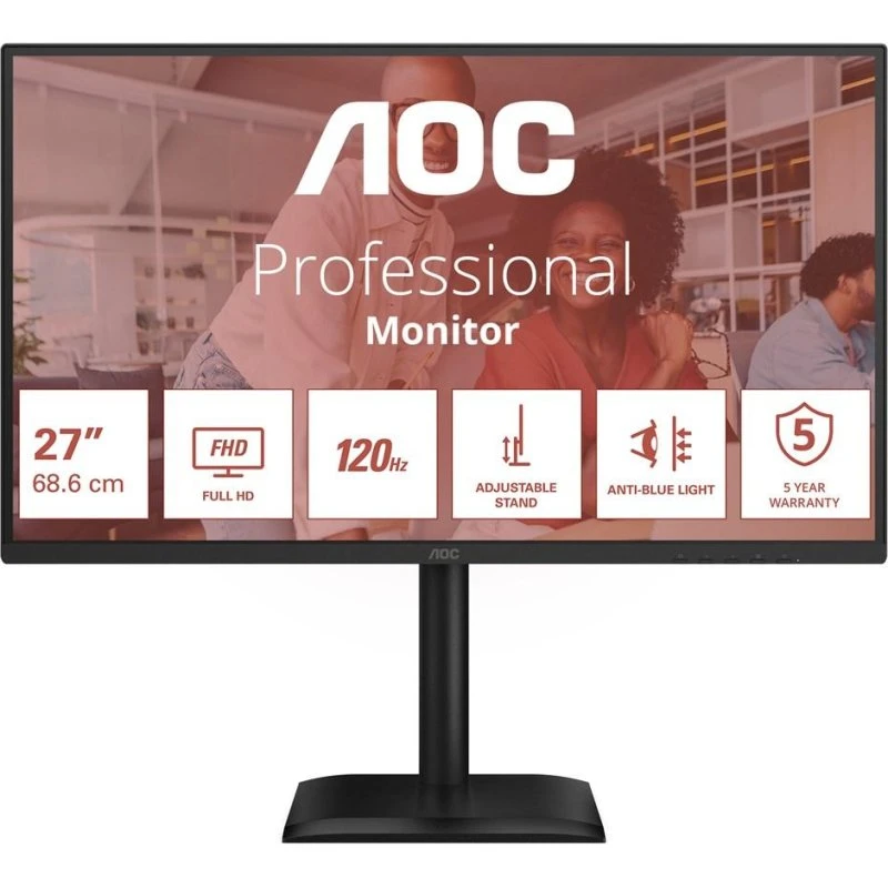 AOC 27E4CV 27" IPS Full HD 120 Hz Skærm, Sort