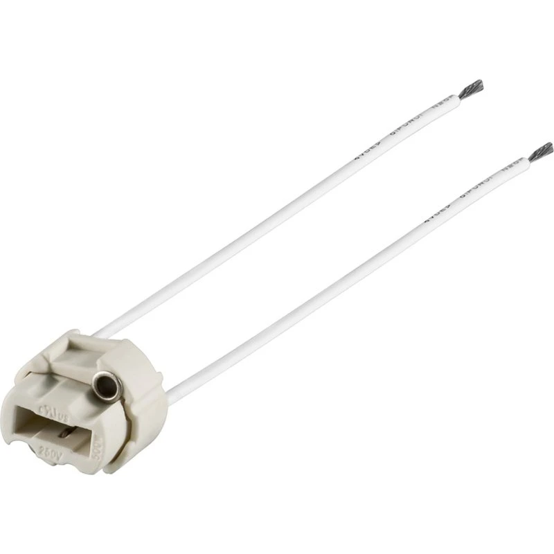 Goobay G9 lampefatning med dobbelt litzetråd, hvid, 15 cm