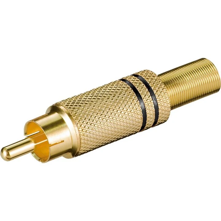 RCA(Phono) Forgyldt M. Fjederaflastning, Sort (Ø5,4mm)