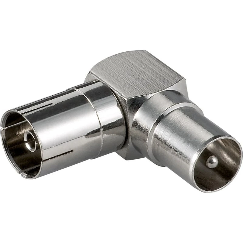 goobay RF adapter Koaksial Sølv 90°