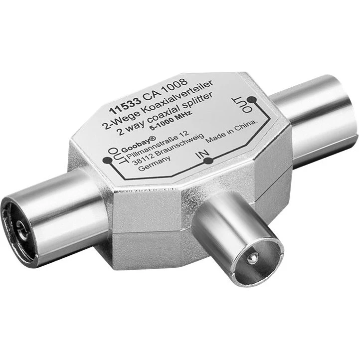 goobay RF splitter, metal, 5-1000MHz