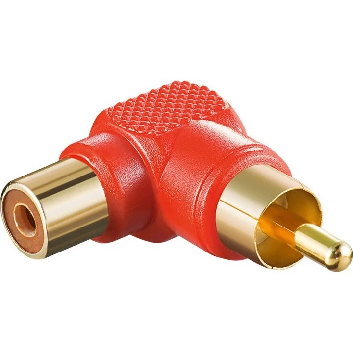 Goobay A 195 R RCA højrevinklet adapter rød