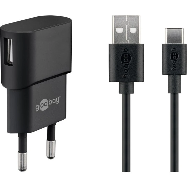Goobay USB-C Dual Lader 5 W, Sort, 1 m