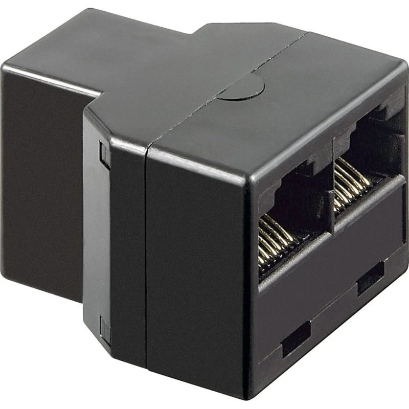 goobay ISDN-splitter 1x RJ45 hun til 2x RJ45 hun, Sort