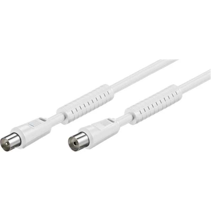 Goobay Antennekabel 7,5 m hvid (80 dB, ferrit)