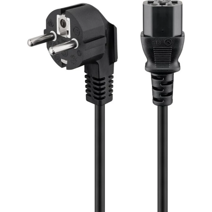 Goobay NK 101 S 5m Vinklet C13-Strømkabel, Sort