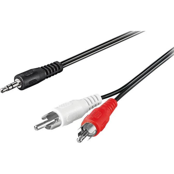 goobay Audiokabel 3,5mm til 2x RCA 0,5m Sort