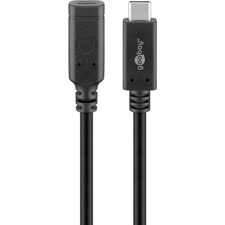 Goobay 61038 USB-C-forlængerkabel 1 m, sort
