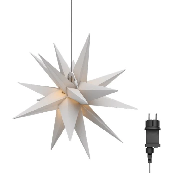 Goobay LED julestjerne 3D, 56 cm, varm hvid, med timer, IP44