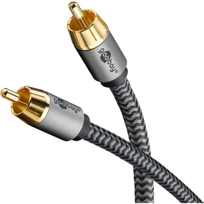 Goobay Mono RCA-kabel, 5 m, Sharkskin Grey