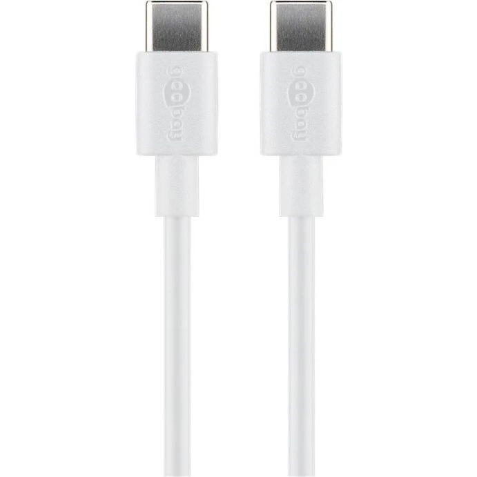 goobay USB-C 2.0-kabel 0,5m, hvid, 3A (60W)