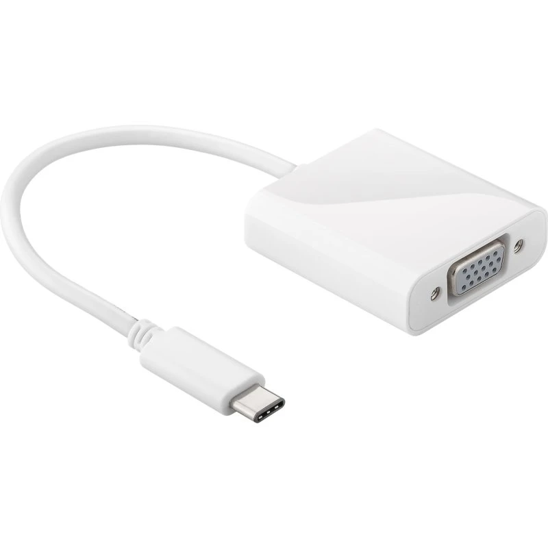 Goobay USB-C til VGA adapter, hvid, 0,2 m