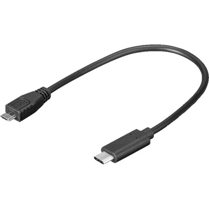 goobay USB-C til Micro-USB B 0,2m, Sort