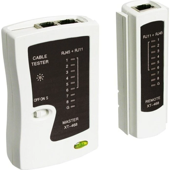 Goobay Netværkstester RJ45/RJ11/RJ12 - Kabeltester til CAT5/6/7