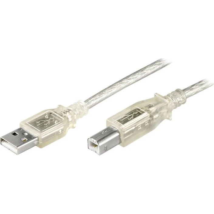 goobay USB-A til USB-B 2.0, 1,8 m, transparent