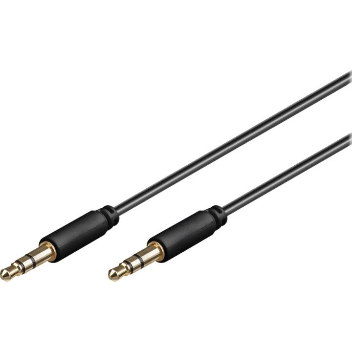 goobay AVK 183-0050 3.5mm Slim Audiokabel 0,5m Sort