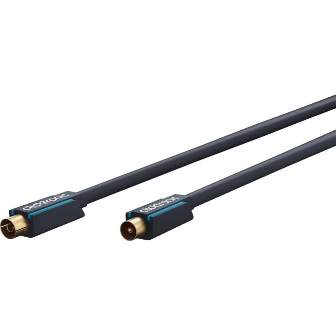 ClickTronic Koaxialkabel 2 m, guldbelagt, dobbelt afskærmet, >95 dB