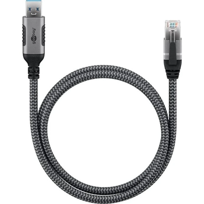 Goobay CAT 6 FTP 15m USB-A til RJ45 Netværkskabel Sort Sølv