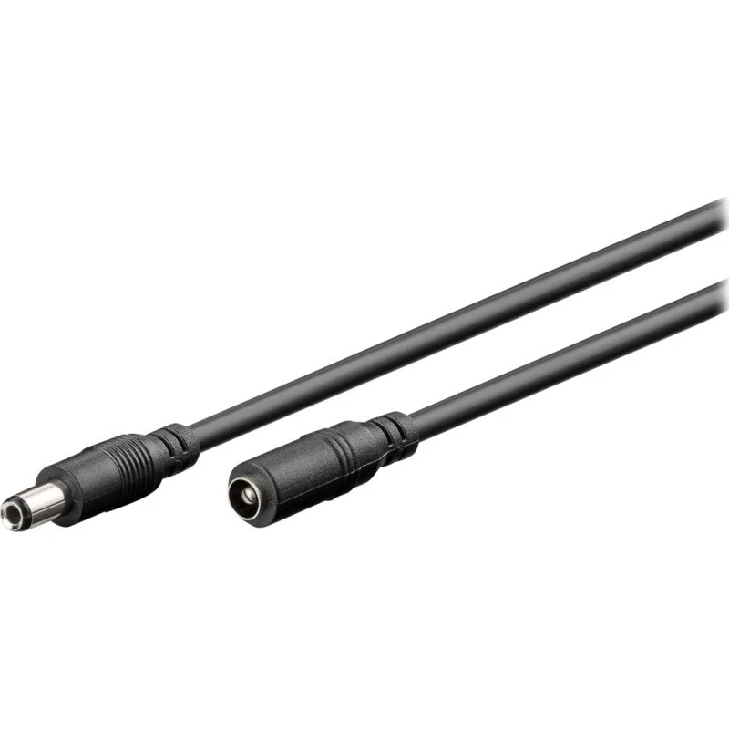 goobay DC Forlængerkabel 3m, 5,5x2,5mm han/hun, sort