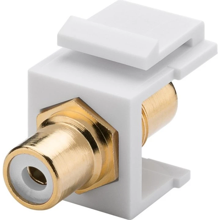 Goobay Keystone-modul RCA 2x hvid forgyldt