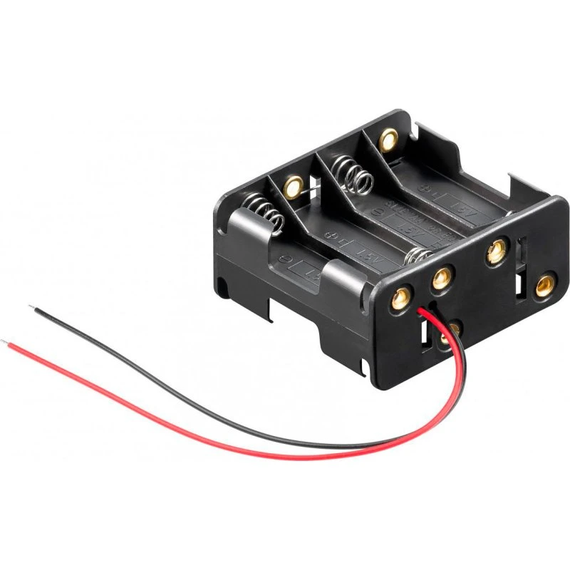 Goobay 81218 Batteriholder til 8xAA med ledning, sort