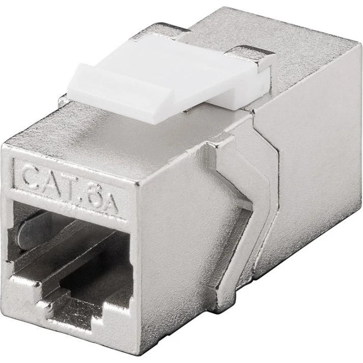Goobay Keystone RJ45 Mellemled CAT6a Skærmet, 2x RJ45 Hun, Metallic