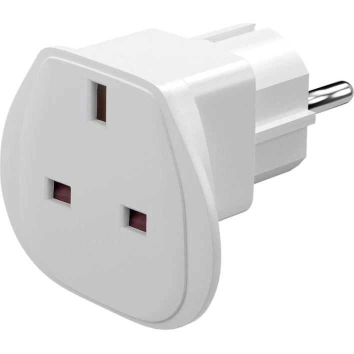 Goobay 94270 UK-til-EU-rejseadapter, hvid