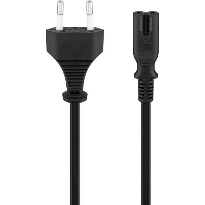 Goobay Tilslutningskabel Euro-stik 5 m, sort (C7, lige)