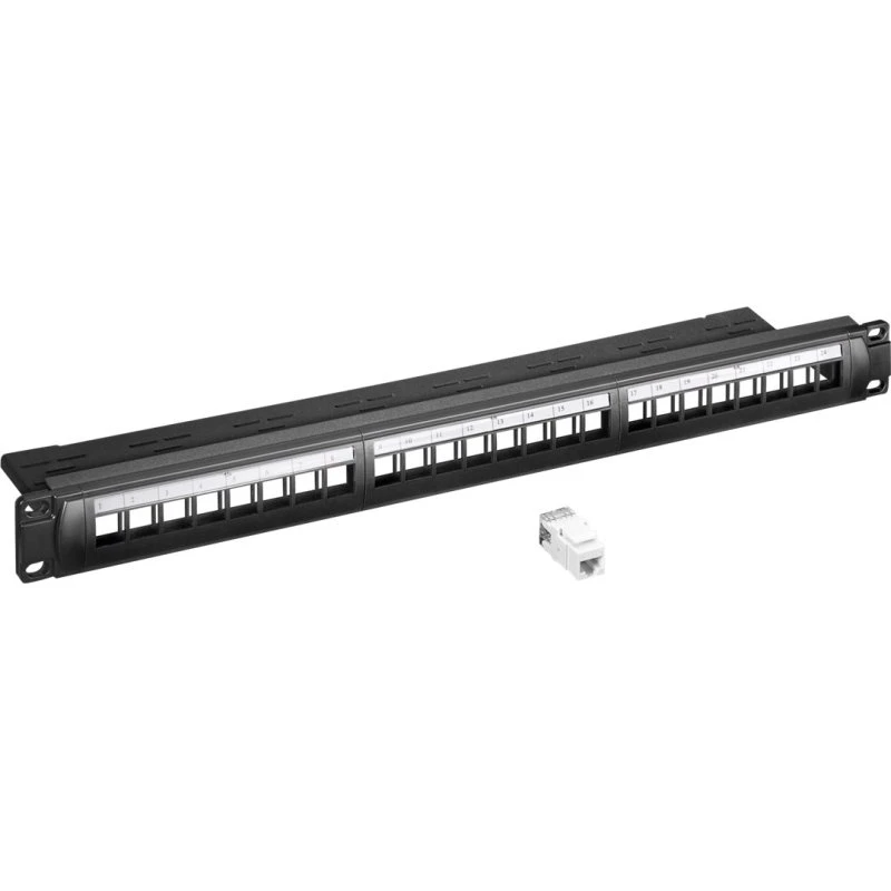 goobay 19" Patch Panel 24x CAT6 UTP 1U, sort
