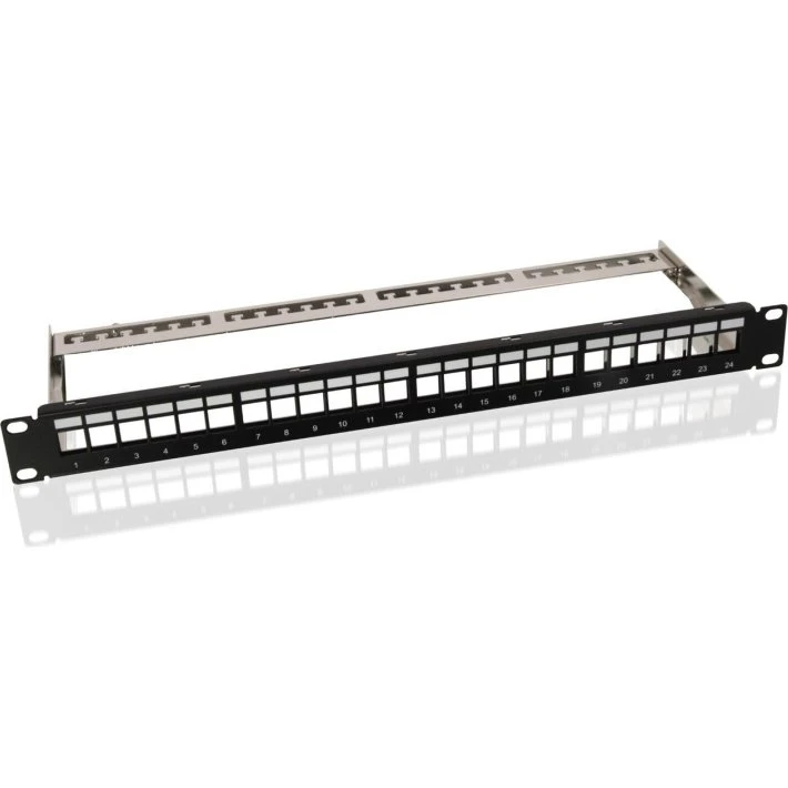 Goobay 19" 1U STP Patchpanel 24x Keystone, Sort