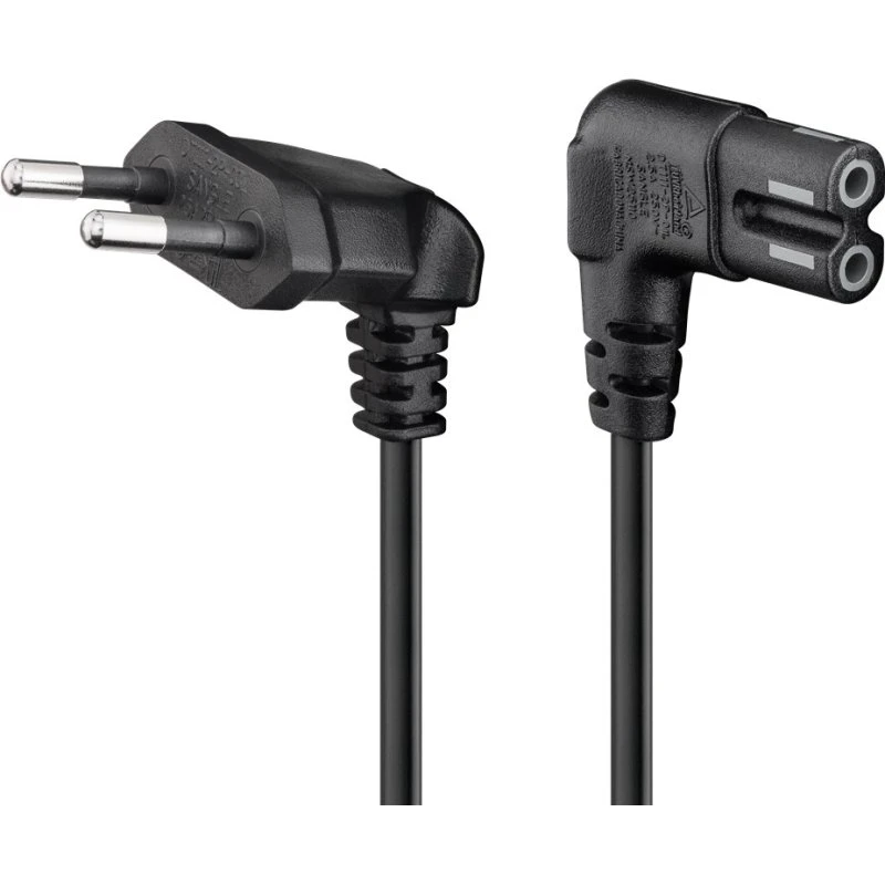 Goobay Tilslutningskabel C7, 5 m, vinklet, sort