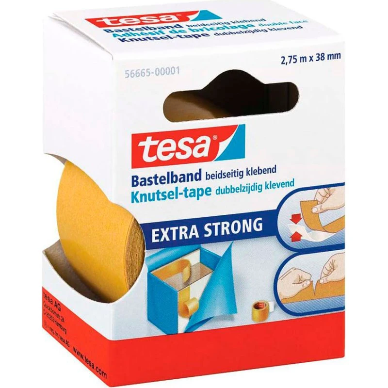 tesa Extra Strong Dobbeltklæbende tape 38 mm x 2,75 m klar