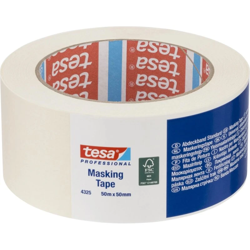 tesa 4325 Masking Tape 50m x 50mm Beige