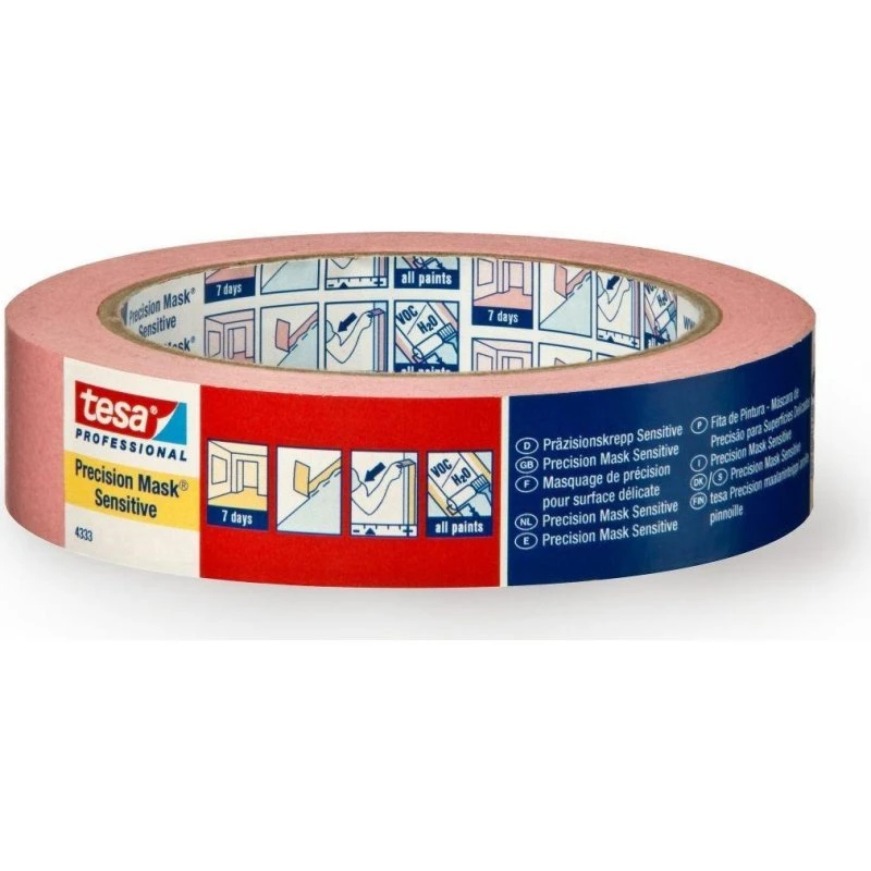 tesa Precision Mask Sensitive 50m x 30mm Lyserød