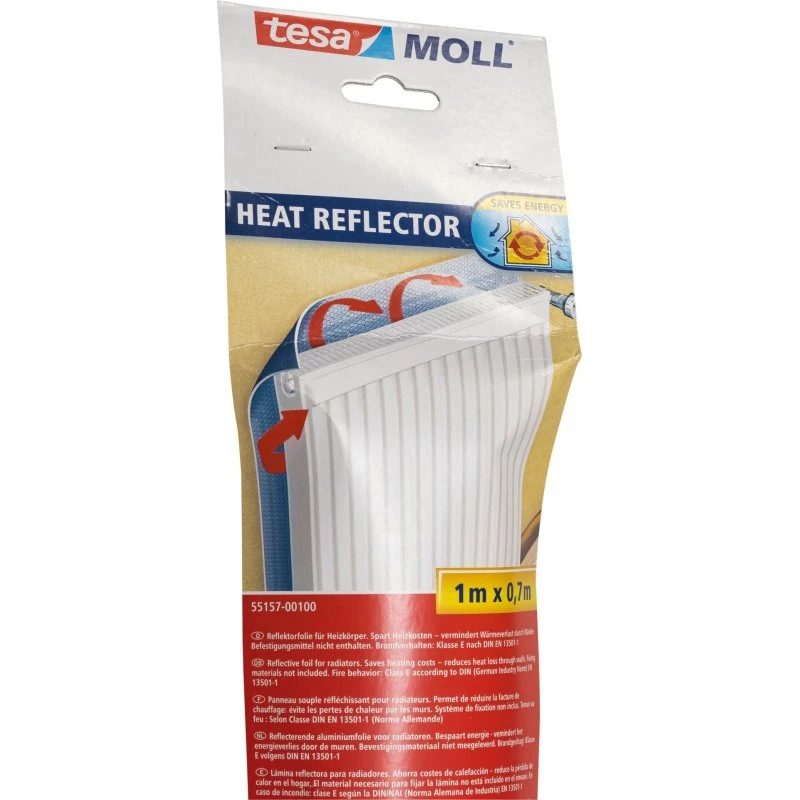 Tesa 55157 Radiator Reflektorfolie 100 x 70 cm Sølv