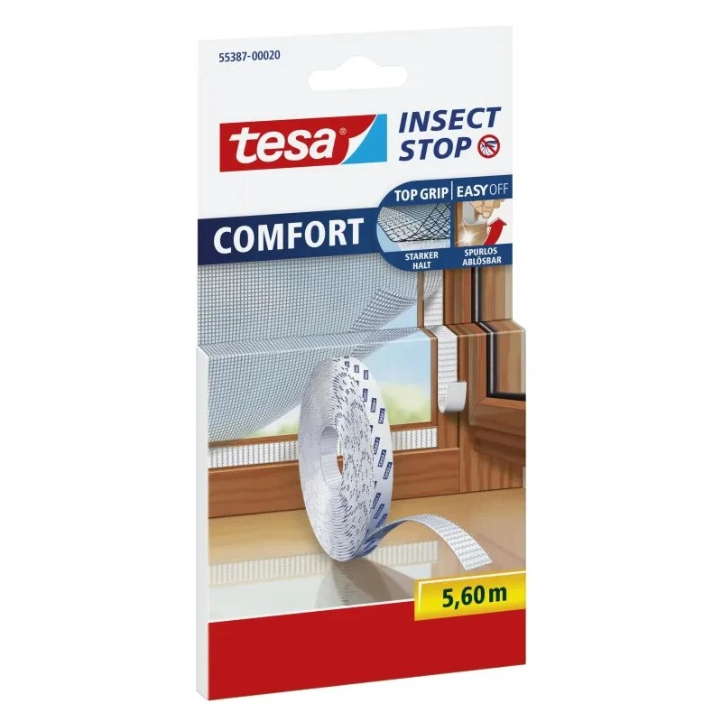 Tesa Insektnet Stop Comfort Burretape 5,6 m x 9 mm hvid