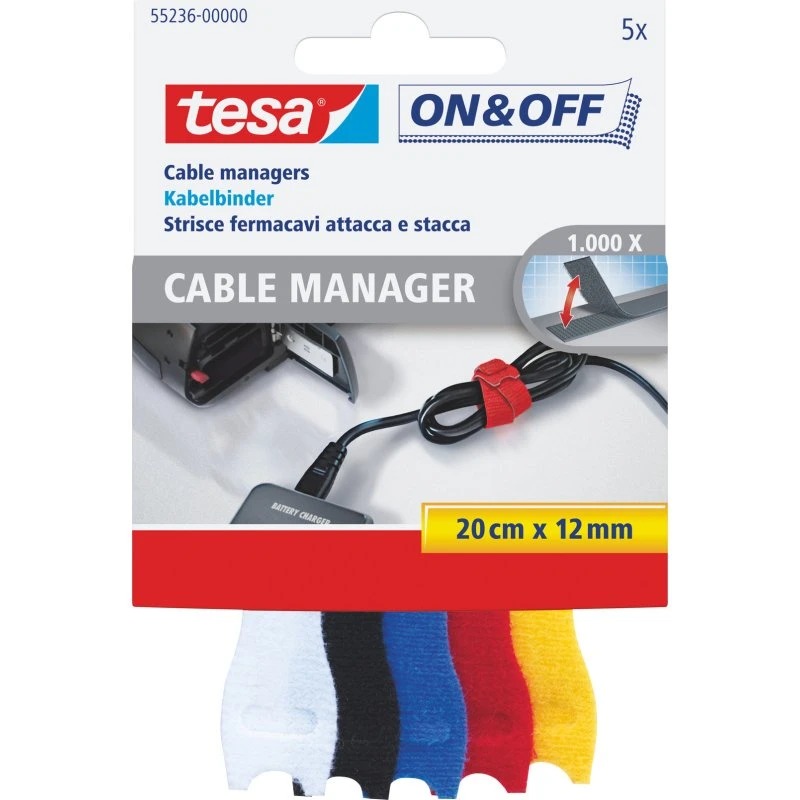 tesa On & Off 5 m Sort