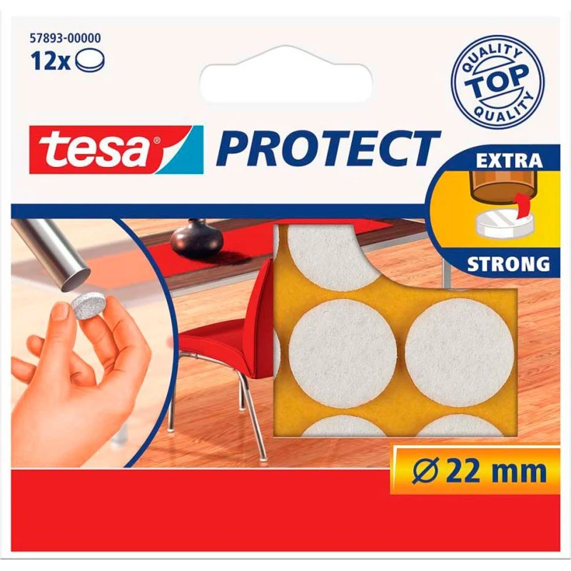 tesa Protect Filtpuder Ø22 mm Hvid, 12-Pack