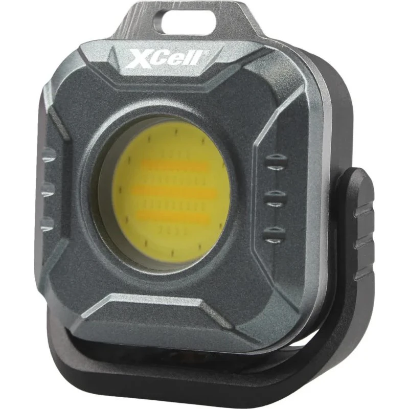 XCell CUBE LED Arbejdslampe, 500lm, USB-opladning, IPX4, Rød/Hvid