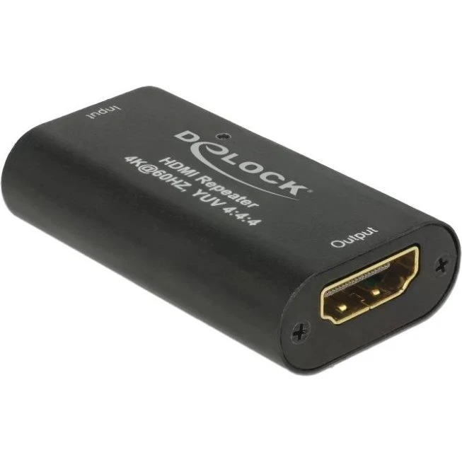 DeLOCK HDMI Repeater 4K 60 Hz 30 m, Sort