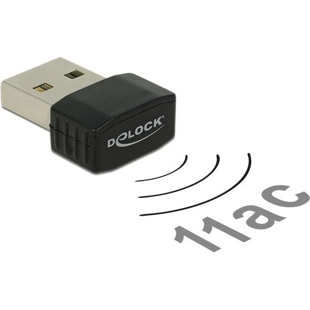 DeLock USB 2.0 Dual Band WLAN Nano Stick, sort
