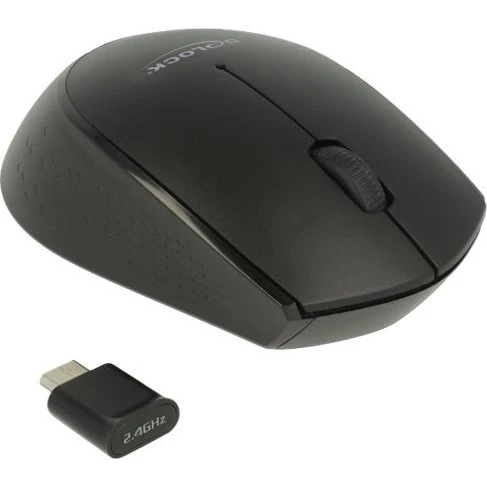 DeLOCK mini optisk trådløs mus, 3 knapper, sort