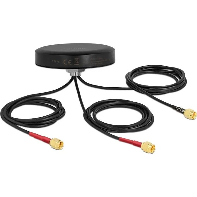 DeLOCK LTE MIMO Dual Band Wi-Fi 6 Antenne 3xSMA Sort