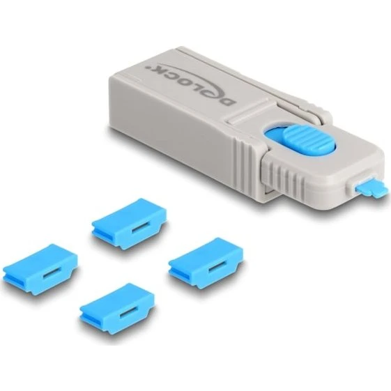 Delock HDMI-portblokeringssæt, grå, blå (4 stk)