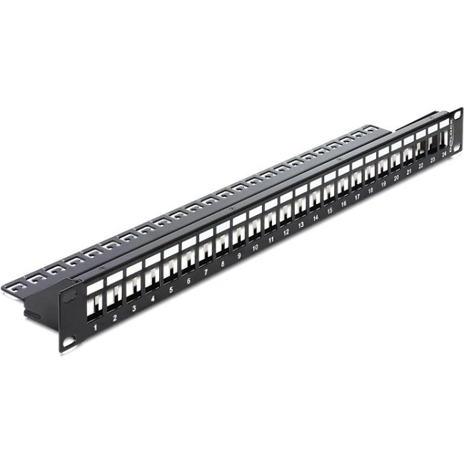 Delock 19" Keystone Patch Panel 24-Port Sort 1U