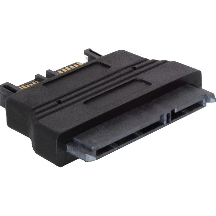 DeLOCK Slimline SATA (han) til SATA kombi (hun) adapter, sort