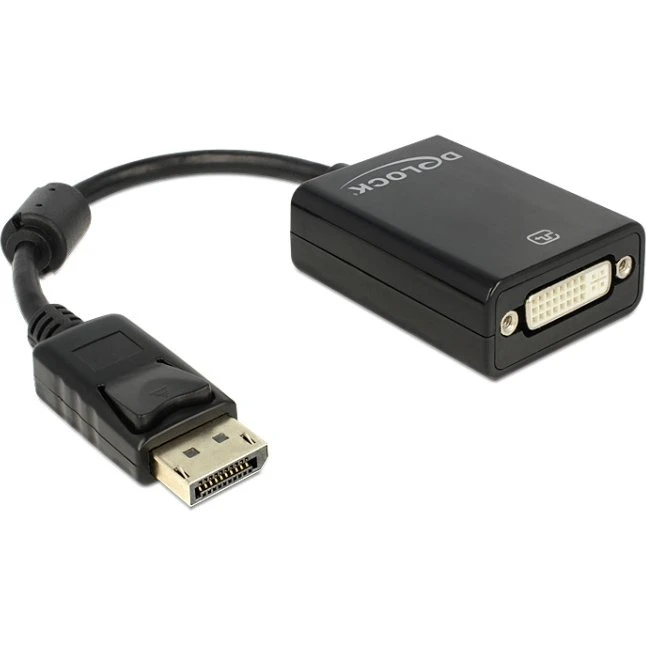 Delock DisplayPort til DVI Adapter 12 cm, Sort